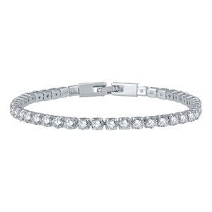 V3 Jewelry Silvertone with Cubic Zirconia Tennis Bracelet